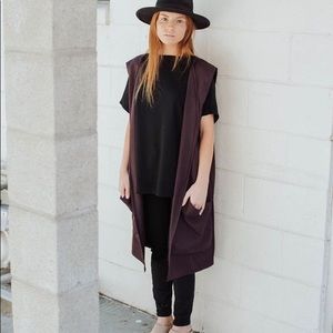 Only Child Burgundy Sleeveless Duster